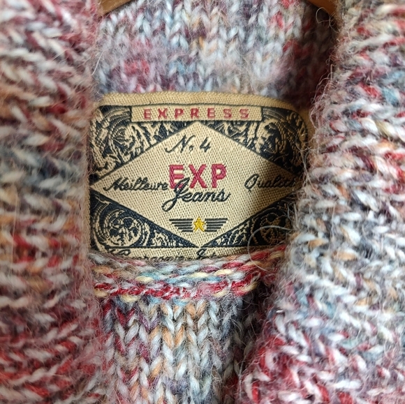Vintage Express Multicolor Alpaca Wool Blend Turtleneck Sweater - Picture 5 of 9